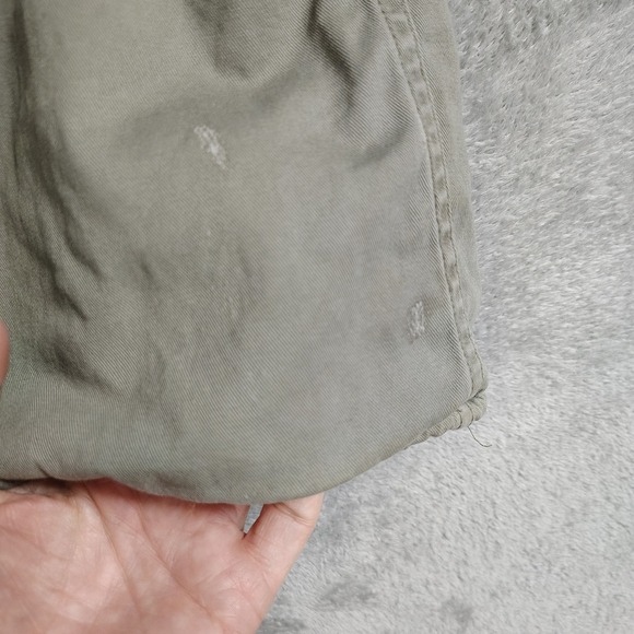 Levi's Shacket‎ Mens L Sherpa Lined Button Up Olive Green Pockets Faded Distress - Picture 12 of 16